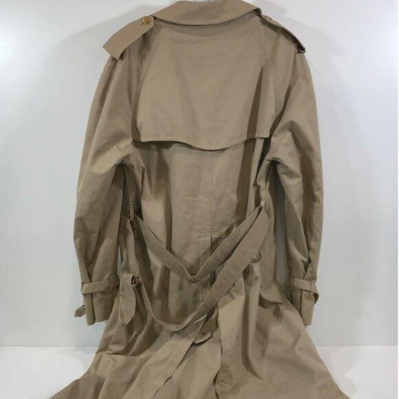 Burberrys' Kensington Double Breasted Khaki Cotton Blend Trench Coat 43" Chest - Picture 2 of 12